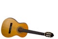 Musical instrument - Front view classic acoustic guitar isolated on a white background Royalty Free Stock Photo