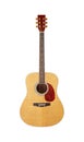 Musical instrument - Front view new classic acoustic guitar. Isolated Royalty Free Stock Photo