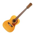 Musical instrument - Front view twelve-string acoustic guitar diagonal isolated