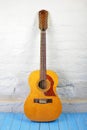 Musical instrument - Front view twelve-string acoustic guitar Royalty Free Stock Photo