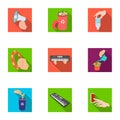 Musical instrument, garbage and ecology, electric applianc and other web icon in flat style. Megaphone, finishing