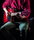 Musical instrument. Guitars and strings. Guitar acoustic. Play the guitar. Live music. Music concept. Electric guitar Royalty Free Stock Photo