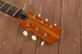 Musical instrument - headstock acoustic guitar wood background