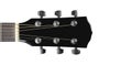 Musical instrument - headstock black acoustic guitar isolated