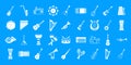 Musical instrument icon blue set