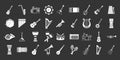 Musical instrument icon set grey vector Royalty Free Stock Photo