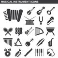 Musical instrument icons set Royalty Free Stock Photo