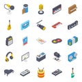 Musical instrument Isometric Icons Pack Royalty Free Stock Photo