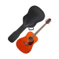 Musical instrument - Orange western acoustic guitar hard case is