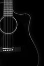 Musical instrument - Silhouette of a black acoustic guitar Royalty Free Stock Photo