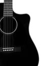 Musical instrument - Silhouette of a black electric acoustic gui Royalty Free Stock Photo