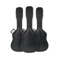 Musical instrument - Three black acoustic guitar hard case. Isolated