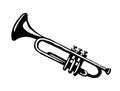 Musical instrument. Trumpet. Vector drawing Royalty Free Stock Photo