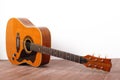 Musical instrument - View vintage acoustic guitar Royalty Free Stock Photo