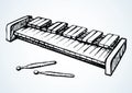 Musical instrument xylophone. Vector doodle symbol