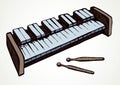 Musical instrument xylophone. Vector doodle symbol