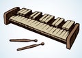 Musical instrument xylophone. Vector doodle symbol