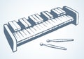 Musical instrument xylophone. Vector doodle symbol