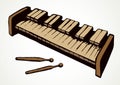 Musical instrument xylophone. Vector doodle symbol