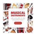 Musical Instruments Banner Design for Entertainment Performance Vector Template Royalty Free Stock Photo