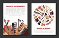 Musical Instruments Banner Design for Entertainment Performance Vector Template Royalty Free Stock Photo