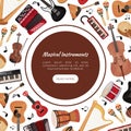 Musical Instruments Banner Design for Entertainment Performance Vector Template Royalty Free Stock Photo