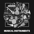 Musical instruments in a circle-05 Royalty Free Stock Photo