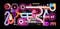 Musical Instruments Colorful Design on a black Royalty Free Stock Photo