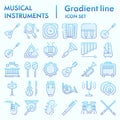 Musical instruments flat icon set, sound instruments symbols collection, vector sketches, logo illustrations, music Royalty Free Stock Photo