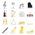 Musical instruments flat set Royalty Free Stock Photo