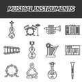 Musical instruments icon set Royalty Free Stock Photo