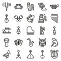 Musical instruments icon set on white background