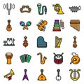 Musical instruments icon set on white background Royalty Free Stock Photo