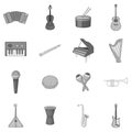 Musical instruments icons set