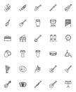 Musical instruments line icons set Royalty Free Stock Photo