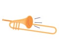 Musical instruments. The orchestral concert is celebration rhythmic and melodic brilliance. Yellow trumpet