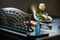 Musical instruments on the piano Royalty Free Stock Photo