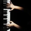 Musical instruments Piano hands Royalty Free Stock Photo