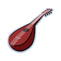 Musical instruments series. Traditional Ukrainian kobza, isolated on white background. Vector illustration