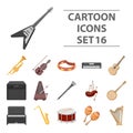 Musical instruments set icons in cartoon style. Big collection musical instruments vector symbol stock illustration Royalty Free Stock Photo