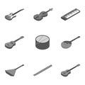 Musical instruments set icons in monochrome style. Big collection of musical instruments vector symbol stock Royalty Free Stock Photo