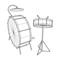 Musical instruments set. Rock band drum kit. Percussion musical instrument