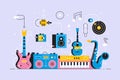 Musical instruments set Royalty Free Stock Photo