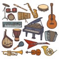 Musical instruments sketch icon Royalty Free Stock Photo