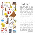 Musical instruments and symbols.