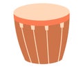 Musical instruments. Instruments come alive, weaving symphony rhythmic and melodic tunes. Brown drum