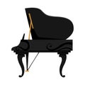 Musical Keyboard instrument. Isolated image of a piano. Vector illustration - musician equipment. Tool for music lover