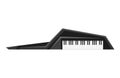 Musical Keyboard instrument. Isolated image of a shoulder synthesizer. Vector illustration - musician equipment. Tool