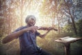 The musical, Little Asian child playing violin Royalty Free Stock Photo