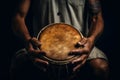 Musical Man drum folk hands. Generate Ai Royalty Free Stock Photo